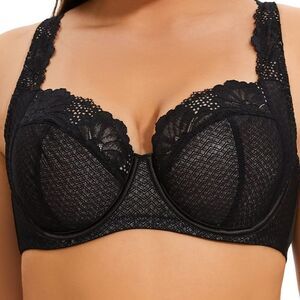 Women's Plus Size Lace Underwire Plunge Bra Non-Padded Minimizer Bras NWOT/NWOB